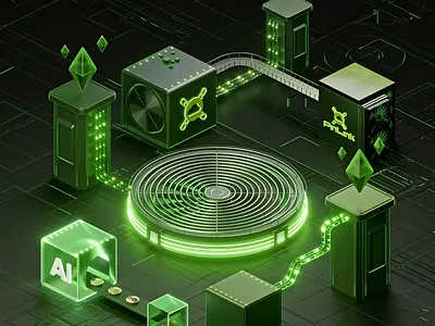 3D Isometrics Animations 3d 3d art ai animation blender coins cpu crypto dark economy eth fan gpu green illustration isometric art motion graphics neon