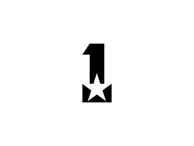 Number 1 Star Logo 1 1 logo logo logo design modern logo negative space number number 1 logo one pictorial mark simple logo