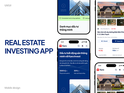 Real estate investing platform mobile design ui