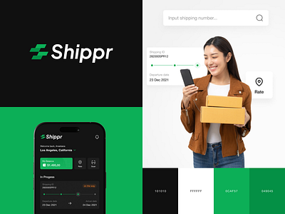 Shippr - Shipping App application branding deliver design flat graphic design illustration interface logo package promo shipment shipping track ui vector