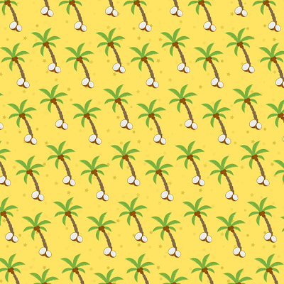 Tropical Coconuts Pattern Background design illustration