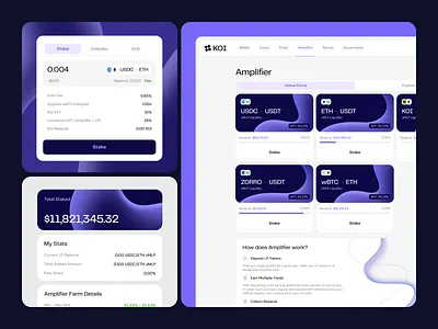 KOI Amplifier amplifier defi design figma liquid purple ui user interface web3