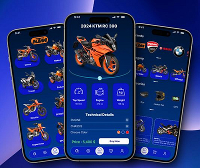 Buying a motorcycle graphic design motion graphics ui