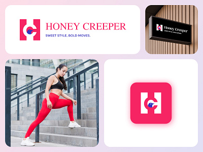 Honey Creeper Logo, Logo Design, Branding brand brand identity creative logo creativelogodesign creeper elegant fashion graphic design hand drawn hc honey icon identity illustration leggings logo logodesign stationery uidesign vector