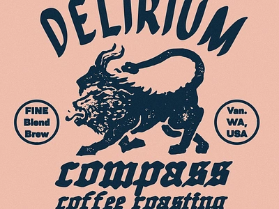 Delirium animal illustration antique artifact bazaar chimera coffee branding coffee illustration compass delirium fantastic beasts identity design mythical beasts mythical creatures retro design roastery t shirt designs texture brushes vintage design visual assets