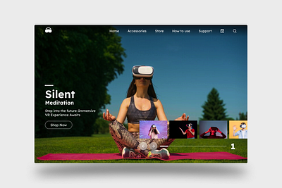 Hero section design ecommerce landing page ui ui uiux ux virtual reality vr website