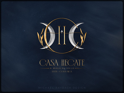 Moons logo design beauty branding casa celestial cosmic design elegant feminine floral gold hecate logo luxury minimalistic moon star woman