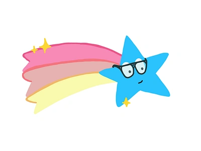 put your glasses on and fly 2d illustration glasses illustration procreate shooting star