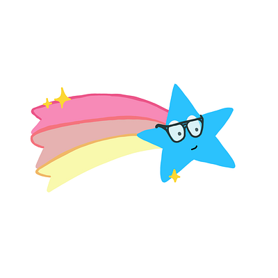 put your glasses on and fly 2d illustration glasses illustration procreate shooting star