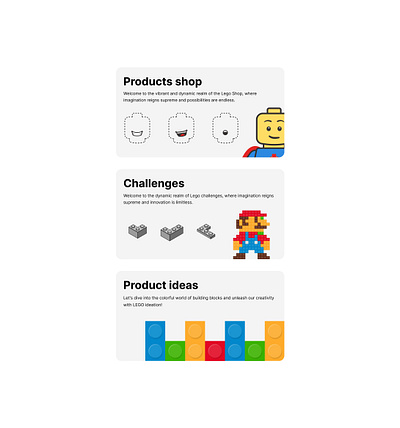 Card design for lego community card illustration light ui ux web