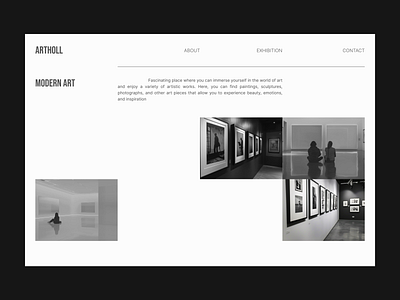 Website for a museum / Exhibition art design interaction interface minimalistic museum typography ui user interface ux web web design