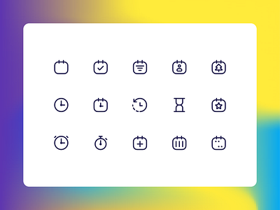 Organized Line Calendar & Time Icons - Schedule with Style app icons icon icon collection icon library icon pack icon set iconography icons line icons time