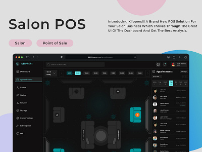 Salon POS Dashboard 💻 bmvsi booking dashboard design mobile design mobileapp point of sale pos pos design pos system saas salon salon pos ui ux web app web design