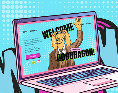 WEBSITE FOR THE DOGDRAGON MEME NOKEN ON THE ETHEREUM BLOCKCHAIN design illustration site ui ux web design website