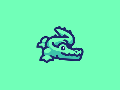 Crocodile / Alligator alligator animal logo character croc crocodile green illustration logo logo design mascot