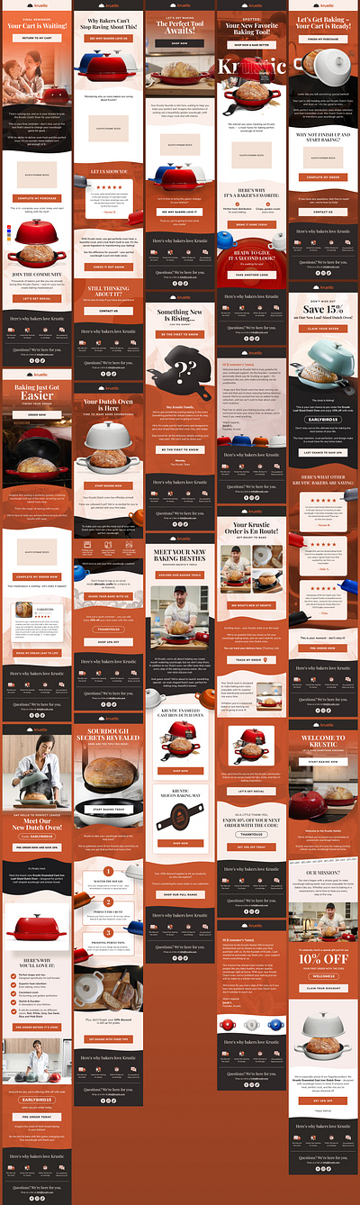 Email Designs for Baking Brand newsletter