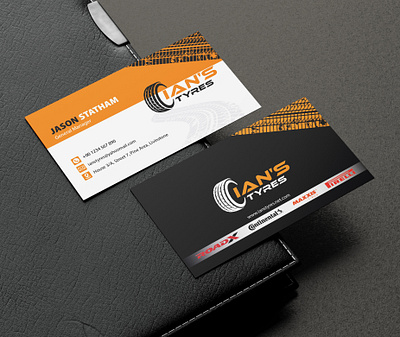 Business Card - Ian's Tyres branding business card graphic design maketing material minimalist stylish unique