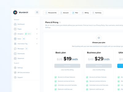 Onboarding UI admin dashboard ecommerce login market onboarding pricing tables registration form screen shop ui design web panel