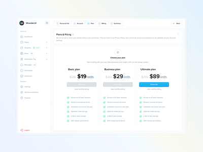 Onboarding UI admin dashboard ecommerce login market onboarding pricing tables registration form screen shop ui design web panel