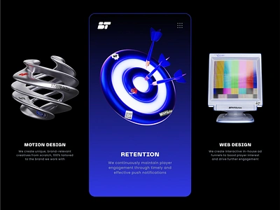 Retention 3D icon 3d 3dmodel abstract anerin blender branding dart design digital graphic design icon illustration logo motion design retro sticker tv ui visual brand identity web design