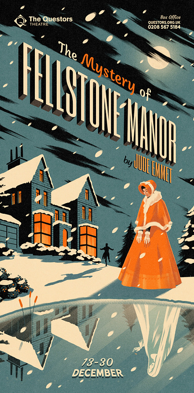 Fellstone Manor character cinematic digital film folioart illustration mystery narrative poster rui ricardo theatre winter