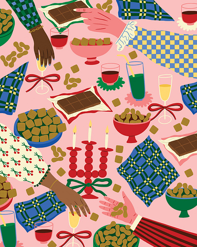 Holiday Collection bodil jane chocolate christmas design digital festive folioart food holiday illustration packaging pattern