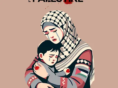 PALESTINE digitalart drawingmother illustration2d illustrationmother palestine palestineart