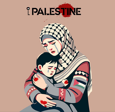 PALESTINE digitalart drawingmother illustration2d illustrationmother palestine palestineart