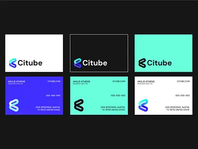 Business card design for Citube app branding design graphic design illustration logo typography ui vector