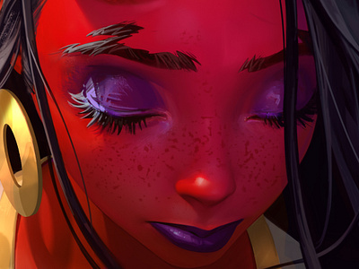 Demoness Katrina, Sneak Peek [Digital Art | Webtoon] 2d art character art comicart demoness digital art game art red visual development webtoon