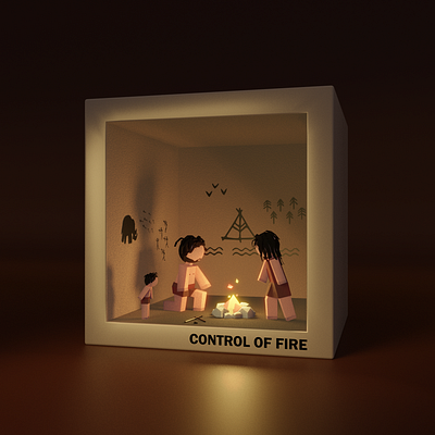 Control of Fire 3d 3d animation 3d art 3d illustration abstract art blender cgi character design cinema 4d concept art digital art environment design game art geometric art isometric low poly modeling motion graphics render stylized