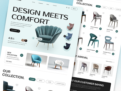 Furniture ECommerce Website Design agency branding ecommerce ecommerce landing page furniture furniture website landing page landing page design shop uiux webpage design website