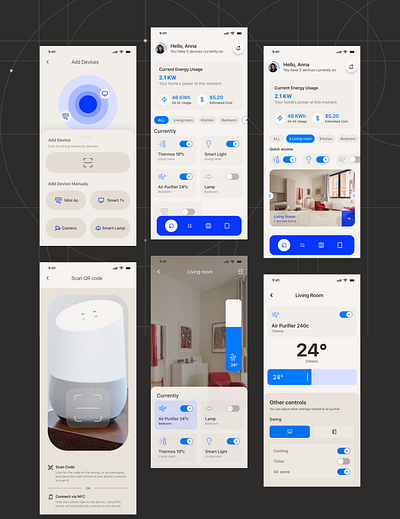 Smart home App app design mobile ui