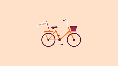 Grocery store GIF 2d bike branding finnish gif animation grocery heart kmarket motion design shop vector