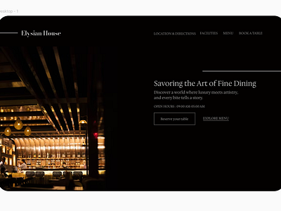 Web Design : Elysian House - luxury bar/restaurant design ui uiux ux web website design