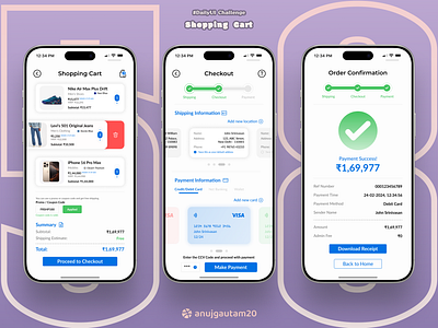 #DailyUI Challenge #058: Shopping Cart🛍️🛒 058 58 branding creativity dailyui dailyui058 dailyui58 dailyuichallenge design graphic design illustration popular shopping cart trending ui ui design uiux usablity userflow ux