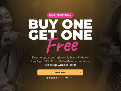 Glo Melanin Black Friday website section design ecommerce design ui ui design webdesign