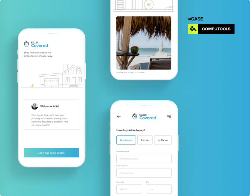 Keller Covered computools insurance react realestate ui userexperience userjourney uxdesig uxresearch webdesign webdevelopment