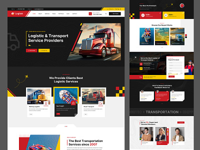 Logitek - Transportation and Logistic Template business cargo creative figma html it solution landing page logistic moving themevally transportation ui ux website