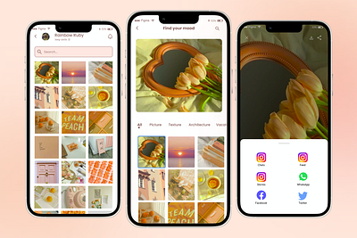 Find Your Mood ib: Pinterest app design figma mobile pinterest ui