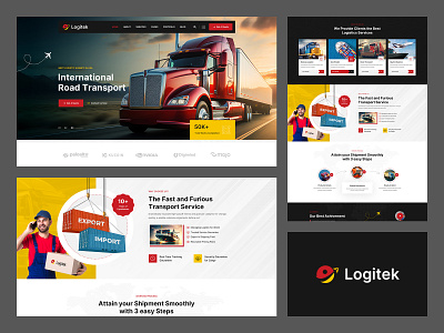 Logitek - Transportation and Logistic Template branding business cargo creative design figma landing page logistic moving shipping themevally transportation ui design uiux website