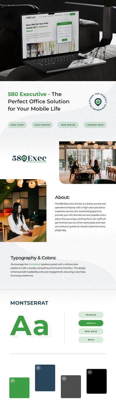 580Exec - Virtual Office Website Design creative design design figma landing page photoshop ui web design website design