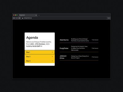 🧍🏽‍♂️Agenda Section Design for Streetfolio Festival, 2023. landing page design ui ui design