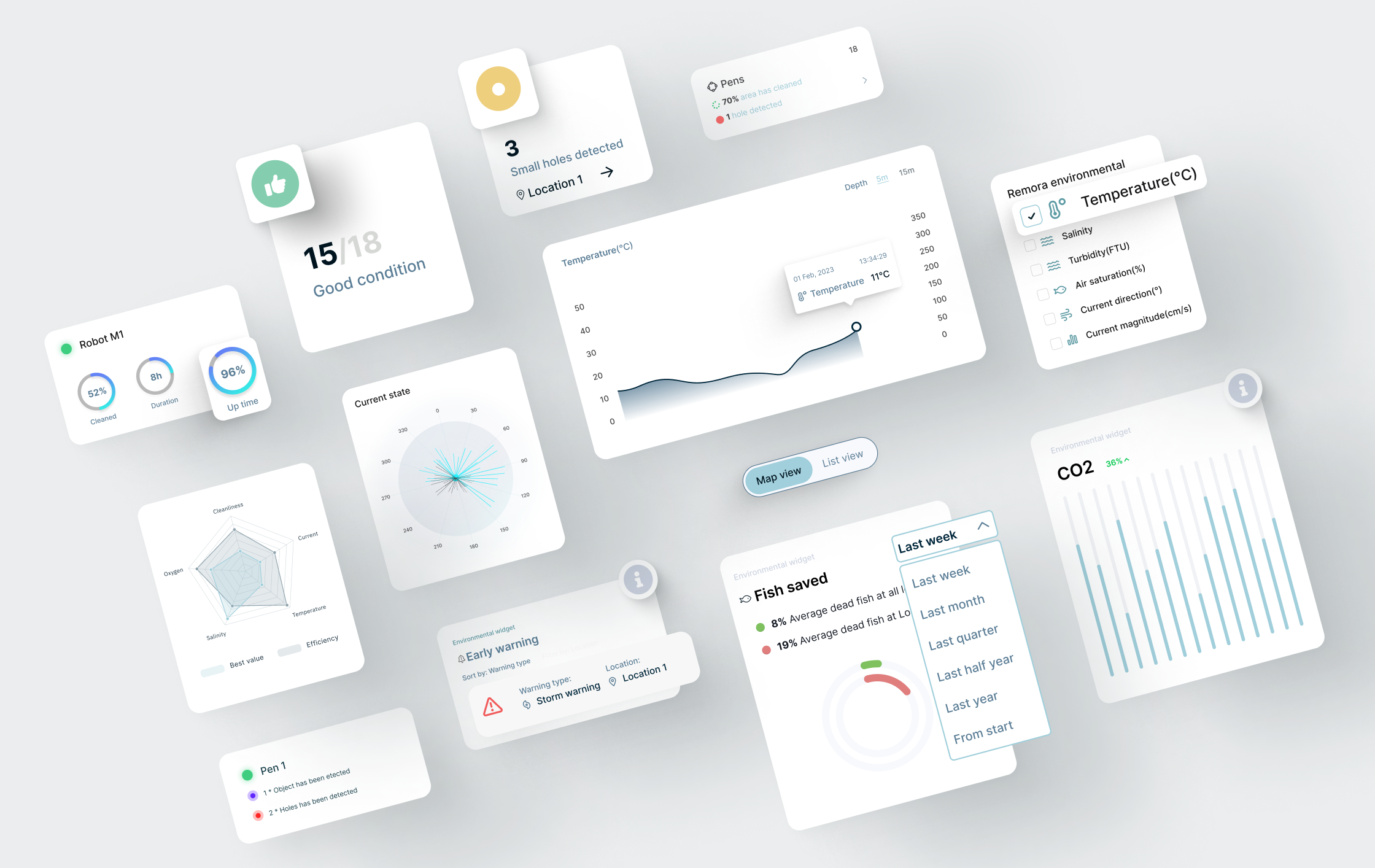 Remora Robotics – 5 Day Prototype app aqua dashboard fish fish farming graphic design marine prototype ui