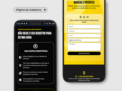 Página de Cadastro - Marcas e Patentes landing page ui ui design web website