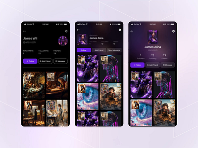 Profile Alternatives mobile screen mobile ui my profile profile screen profile ui