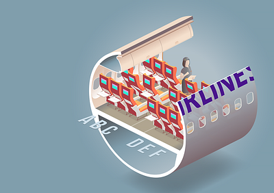 slice of 737 737 airplane animate cc cutaway illustration isometric slice thy turkish airlines