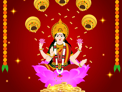 Goddess Lakshmi lakshmi illustration