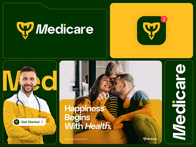 Medicare Branding brand identity branding creative logo doctor logo health logo logo design logo presentation medicare branding medicare logo pharmacitycal logo