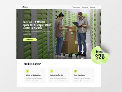 Landing page for a Locker Storage Company design graph graphic design landing page web design